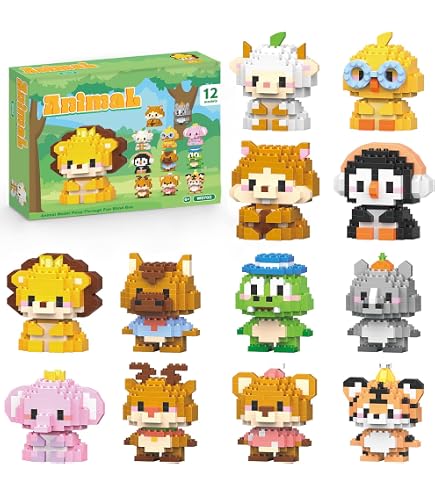 thumbnail interactive-video image 1 of WINGIFT 13 In 1 Pre Filled Animal Building Blocks Set-13 Pcs Mini Building Blocks 1 of 11