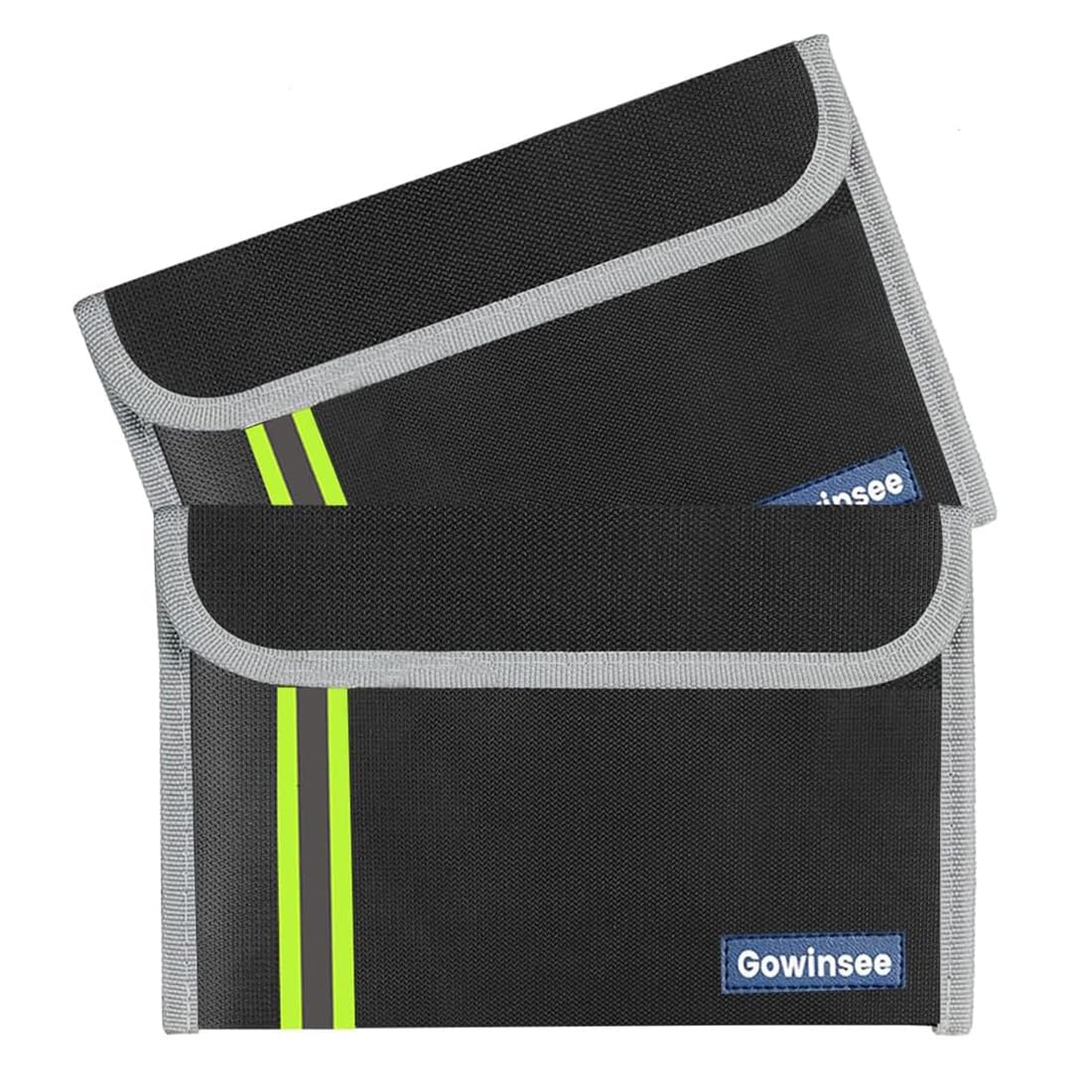 Gowinsee Fireproof Wallet, Pack of 2, Small (5 x 8 inches), Fire & Water Resistant, Cash Protection Bag - Black+White