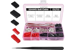 JUZITAO 40 Sets JST Servo Connector Kit Servo Plug Male Female Connector Crimp Pin Cable Kit Compatible JST SYP Futaba for Hitec Spektrum RC