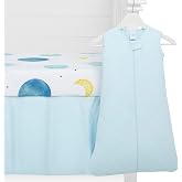 Evolur Space Adventure 3 Piece Crib Bedding Set, Machine Washable, Soft and Breathable Toddler Bedding Set, Includes Fitted Sheet, Wearable Blanket and Crib Skirt