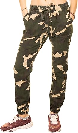 camo twill joggers womens
