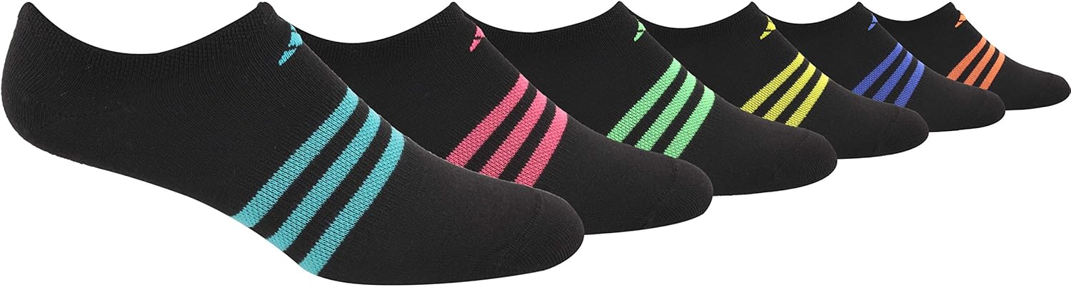 adidas Women's Superlite No Show Socks (6-Pair): Clothing