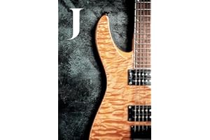J: Electric Guitar Instrument Themed Monogram Letter "J" Initial Notebook / Journal / Diary with Blank Lined Pages for Writing Notes | Gift for Guitarists, Band Members, Music Artists, and Musicians