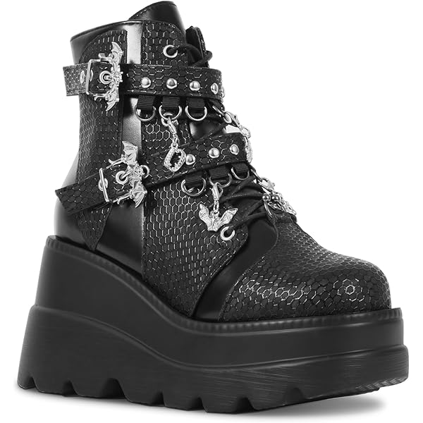 Amazon.com | Demonia SCENE-53 Women's Ankle Boots, Black, 10