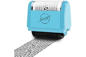 Miseyo Wide Roller Stamp Identity Theft Stamp 1.5 Inch Perfect for Privacy Protection - Blue