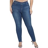 LICTZNEE Jeggings for Women High Waist, Stretchy Jeans Slim Fit Leg Pull on Jean with Pockets, Soft Breathable Cotton Blend