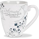 Pavilion - Retirement - Abstract Square Patterned Gray Interior 20 oz Coffee Cup Mug