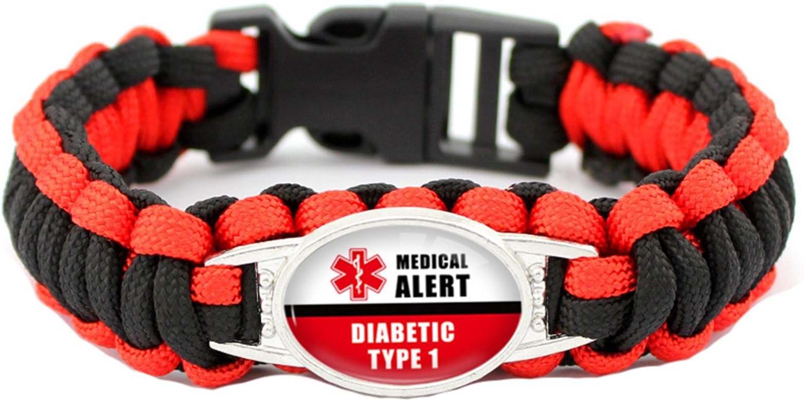 Beydodo Medical Id Bracelet Diabetes Medical Alert Bracelet Nylon Diabetic Medical Signs for Camping