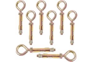 Swpeet 8Pcs M12 Thread Wall Concrete Brick Expansion Screws Closed Anchor Hook, Expansion Eyebolt Screws Bolts, Heavy-Duty Ex
