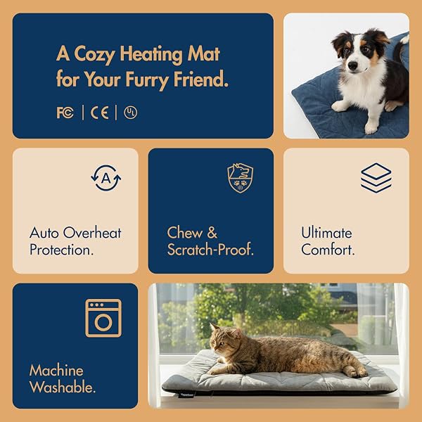 VAGASCAPE DOG PAD (31″X20″) – WATERPROOF MAT & PET BED FOR INDOOR AND OUTDOOR USE, CHEW RESISTANT CORD, MACHINE WASHABLE COVER WITH WHEAT PATTERN QUILTING, FOR CATS AND PETS