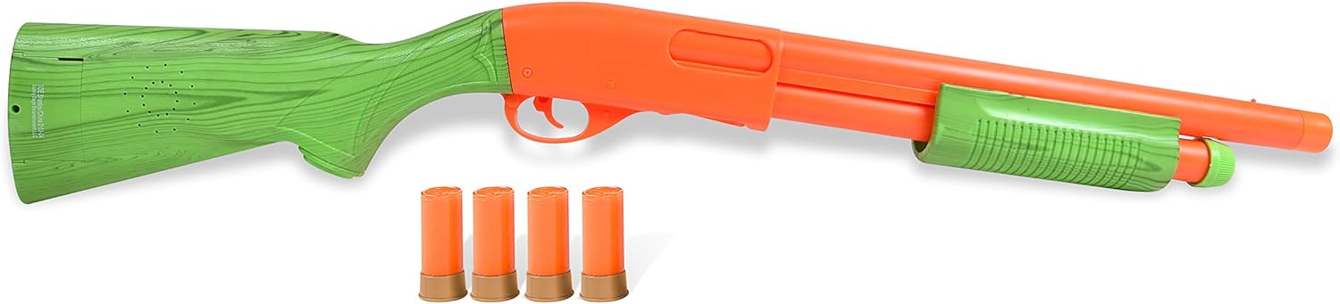 Sunny Days Entertainment Pump Action Shotgun – With Realistic Sounds and Ejecting Play Shells Orange Hunting Role Play Toy For Kids NY and CA Compliant – Maxx Action: Toys & Games