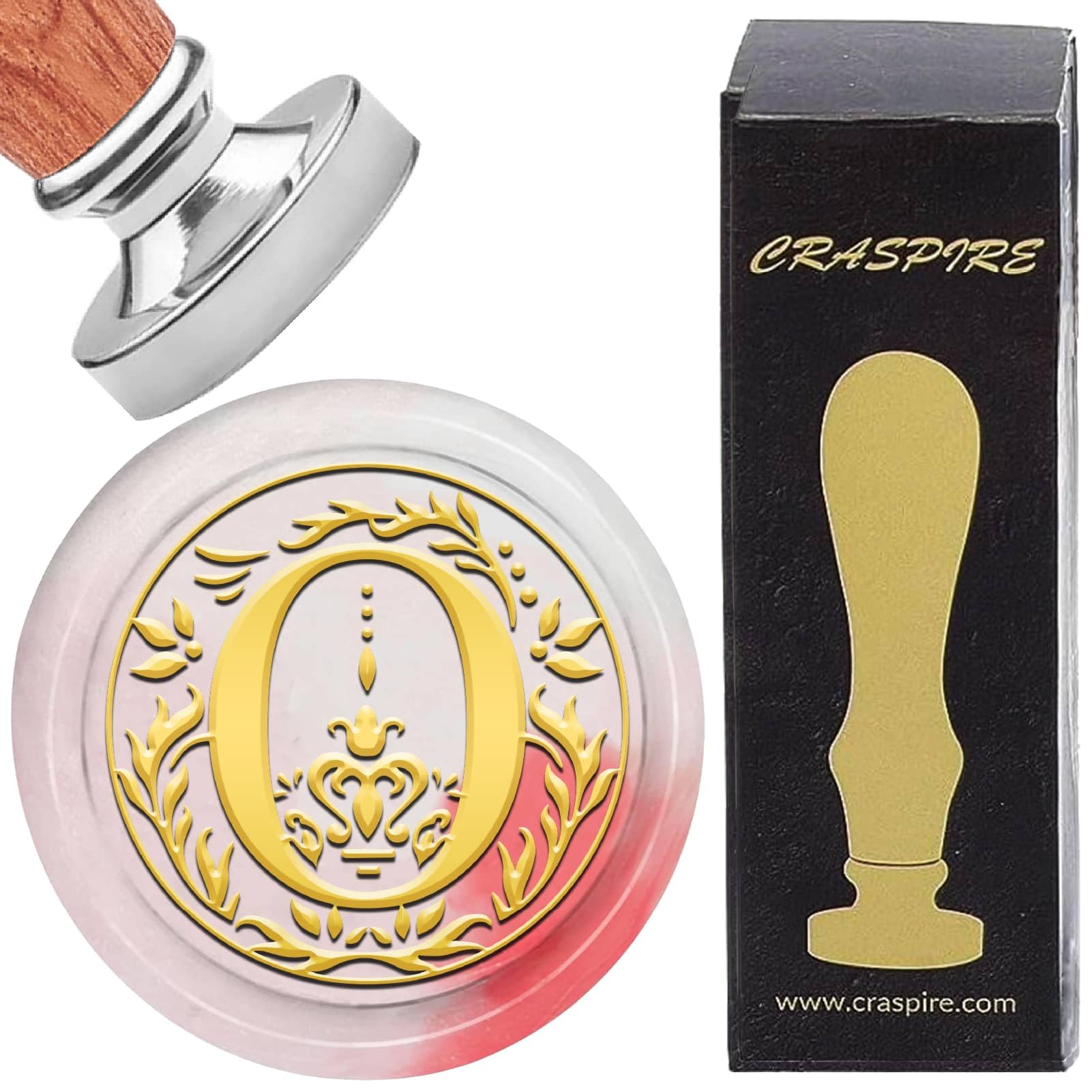 CRASPIRE Letter O Wax Seal Stamp Retro Alphabet Initials Sealing Wax Stamp Classic Vintage 25mm Silver Removable Brass Head wood Handle for Envelope Invitation Embellishment DIY Scrapbooking