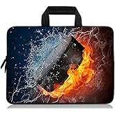 14 15 15.4 15.6 inch Laptop Handle Bag Computer Protect Case Pouch Holder Notebook Sleeve Neoprene Cover Soft Carrying Travel Case for Dell Lenovo Toshiba HP Chromebook ASUS Acer (Hockey Fire)