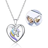 WINNICACA S925 Sterling Silver Heart Lockets Necklace That Holds Pictures Jewelry for Women Photo Pendant Necklace for Birthday Gifts