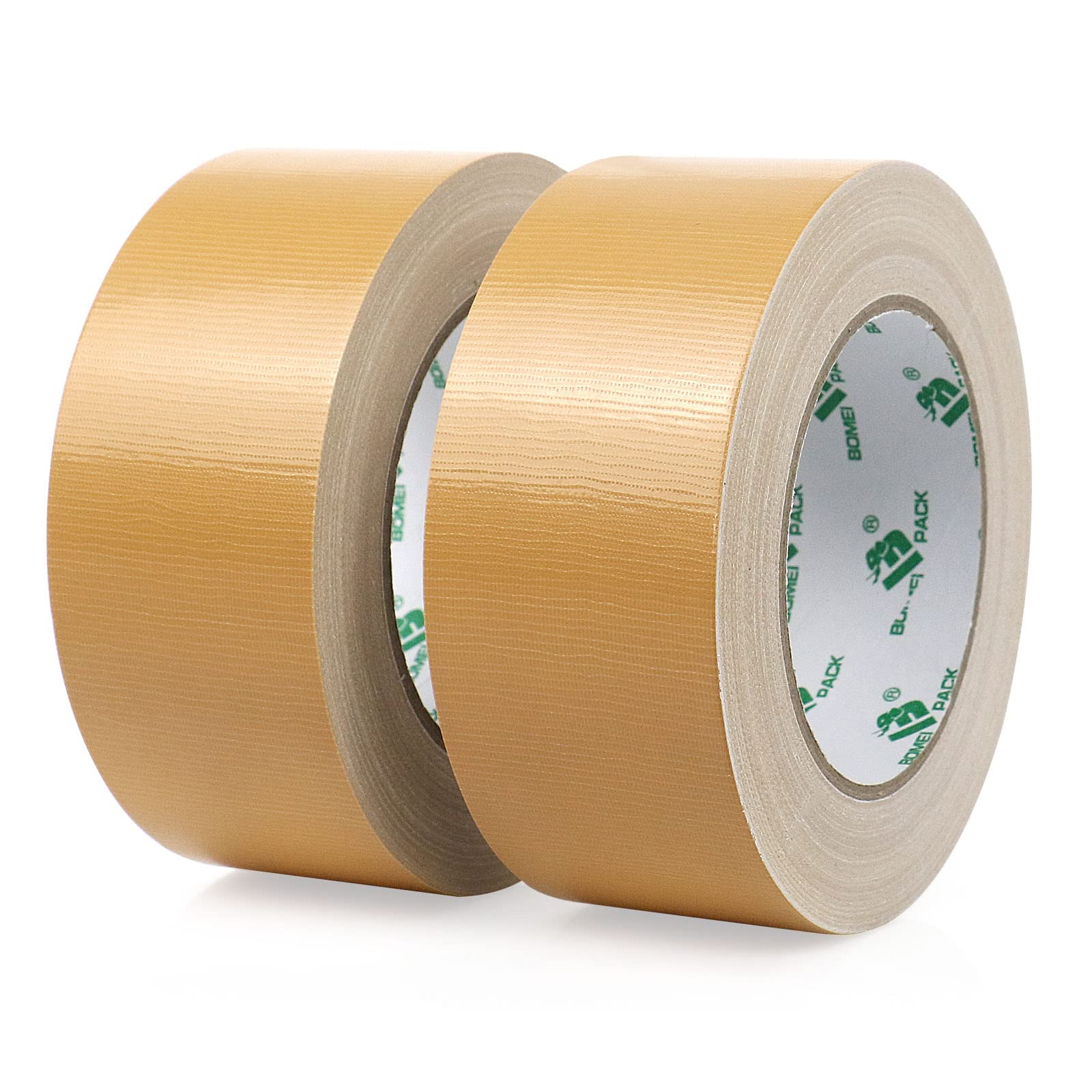 BOMEI PACK 2 Rolls Brown Duct Tape Reinforced sticky Heavy Duty cloth Gaffer Tape 230mic x 48mm x 30y Waterproofs for Ducts Fixing Repairing Sealing DIY Craft Job Labeling