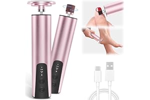 HZQVA Electric Foot Callus Remover (6 Speed Adjustable), 2 in 1 Electric Foot File Nail grinder, Rechargeable Foot Sander Pedicure Tools for Feet Dead Skin with Sandpaper Disk and Nail Drill Bits, Rose Gold