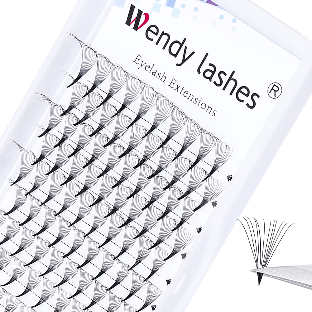 Premade Fans Eyelash Extension 12D C Curl 0.07mm Mixed Length 8-14mm Pre Fanned Russian Volume Lashes Middle Tap Volume Lash Extensions(12d-0.07-c-mix8-14)