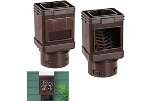 MARKBIT Downspout Filter, Downspout Leaf Filter, Gutter Downspout Guard, Downspout Screen Filters, Leaf Removers（2PCS） (Brown