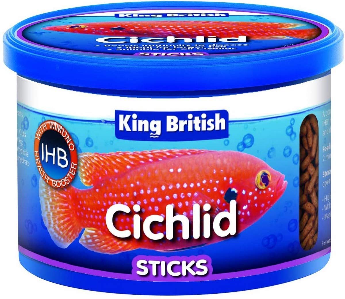 King British Cichlid Floating Food Sticks, 100g