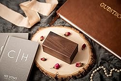 MUUJEE Quad Walnut Wood Ring Box - Ring Storage for