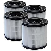 PUREBURG Replacement Filters Compatible with Purivortex AC201B & FULMINARE PU-P05 Air Purifiers,4-Pack H13 True HEPA 3-Stage Filtration Activated Carbon Air Clean