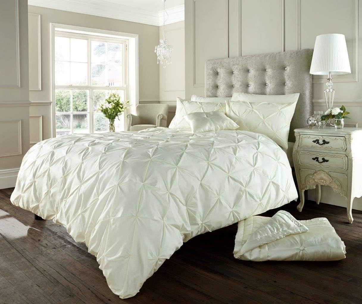 Duvet Cover Alford Pillowcase Quilt Cover Bedding Set - Cream - Double Comfort Collections