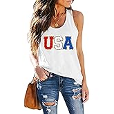 American Flag Tank Top Women USA Star Sequin Sleeveless Tee Patriotic Shirt 4th of July Summer Vest Top