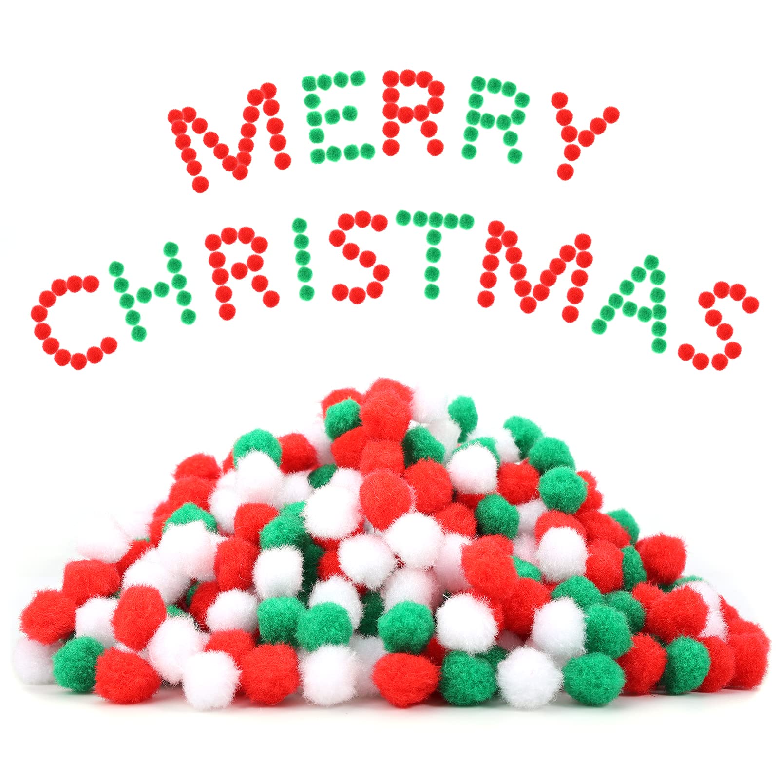 Caydo 600 Pieces Valentine's Pom Poms, 1cm Arts and Crafts Pom Poms Balls for Hobby Supplies and DIY Creative Valentine's Day Decorations