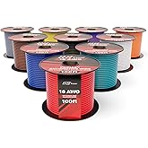 GS Power 1000ft CCA 16 Gauge Wire Automotive, 100ft Spool, 10 Colors, 16 AWG 12v Low Voltage, Speaker Electrical Wire Low Voltage Primary for Car Stereo Audio Trailer Harness Hookup Wiring LED DIY