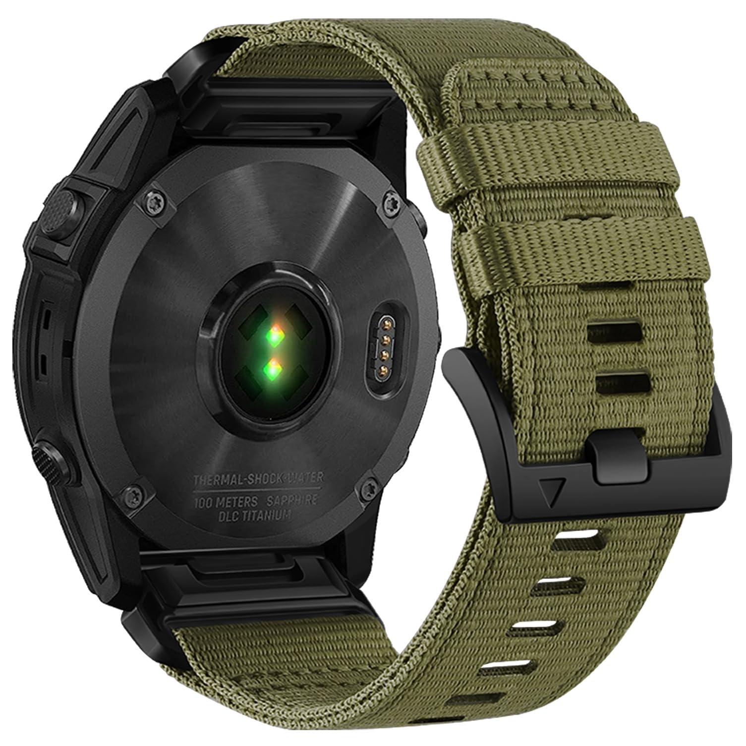 YOOSIDE Rugged Nylon Watch Strap for Garmin Fenix 7X / 6X / 5X/Enduro, Quick Fit 26mm Adjustable Woven Nylon Sport Wristband with Stainless Steel Clasp for epix Pro 51mm (Military Green)
