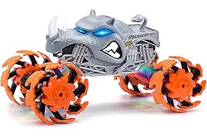 DISSONA Remote Control Car, 360° Rotating RC Cars for Boys 4-7 with, Light & Sound, 2.4 GHz All Terrain Monster Trucks, Toys for Kids 3 4 5 6 7 8 with Batteries, Birthday Gifts for Boys Girls (Rhino)
