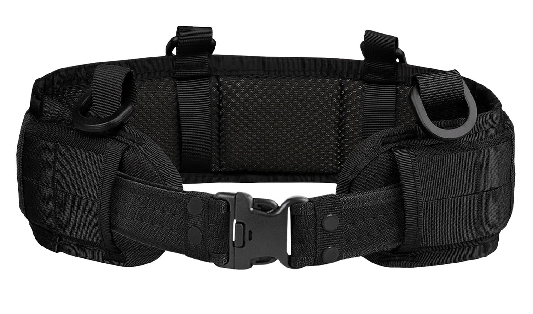 Yrhrol Tactical Battle Belt Set,Slim Airsoft Molle with Metal Buckle for Shooting Hunting,War Game and Bags Safe Life Defense,Molle Pouch Included (Black single) — image 1