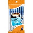 BIC Round Stic Grip Xtra Comfort Ballpoint Pen, Medium Point (1.2mm), Blue, 8-Count