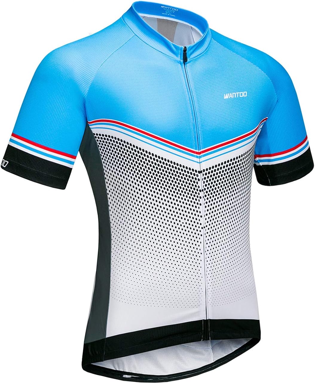 Wantdo Cycling Jersey for Men Short Sleeve Biking Shirt with 3 Rear Pockets: Clothing