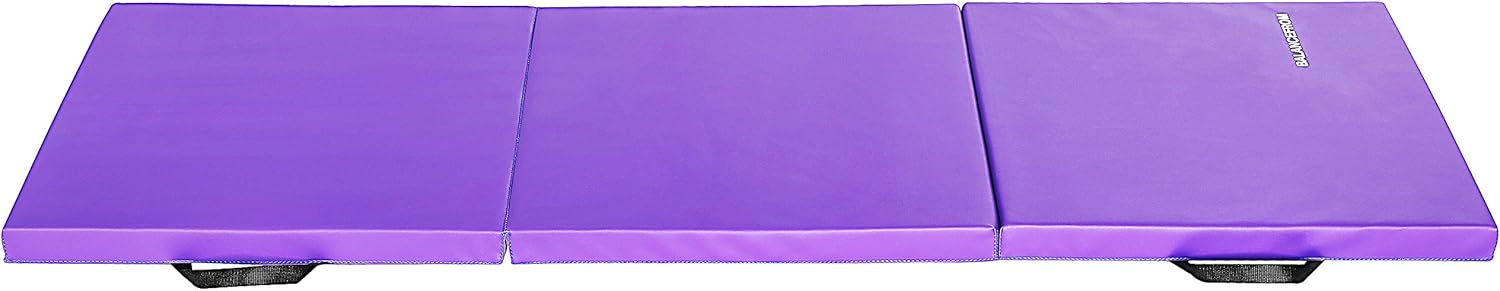 BalanceFrom 2" Thick Tri-Fold Folding Exercise Mat with Carrying Handles for MMA, Gymnastics and Home Gym Protective Flooring (Purple) : Sports & Outdoors