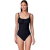 Profile by Gottex Tutti Frutti Shirred Peasant One Piece - Soft Cups, Adjustable Straps, Front & Back Lining, Tummy Control