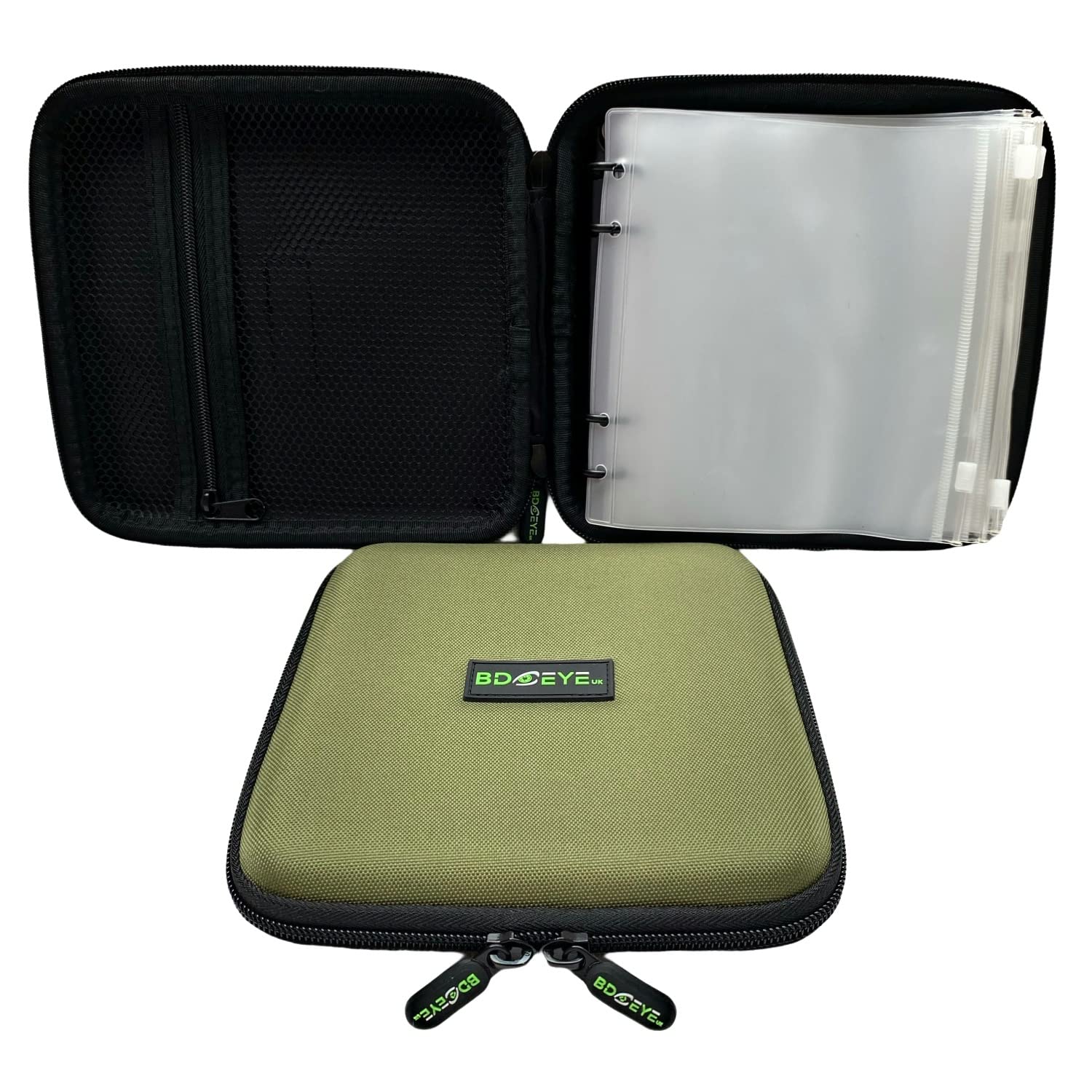 BD EYE UK Fishing Rig Wallet with 10 Zip Sleeves – Tangle-Free Storage for Carp Rigs, Predator Traces & Sea Fishing Rigs