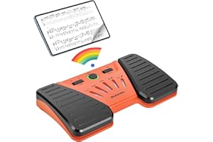SUNYIN Wireless Page Turner Pedal Buletooth Foot Pedal Music Page Turner Pedal for Phones Ipad Tablets Phone Rechargeable（orange)