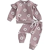 Mubineo Toddler Baby Girl Clothes Cute Flower Sweatshirt Outfits Fall Winter Long Sleeve Tops Pant Outfit Sweatsuit Set
