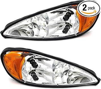Amazon Com For Pontiac Grand Am Headlight 1999 2000 2001 2002 2003 2004 2005 Driver And Passenger Side Headlamp Assembly Replacement Automotive