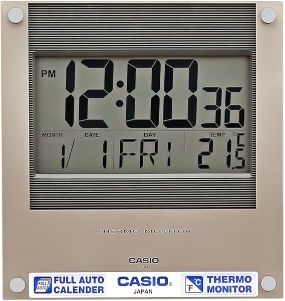 Casio ID11S1DF Digital Wall Clock, Grey Amazon.ae