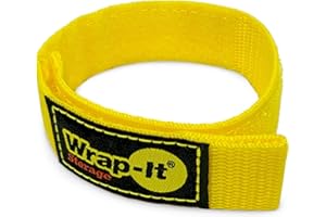 Quick-Straps by Wrap-It Storage - 12" (12 Pack) Yellow - Extension Cord Holder for RV and Boat Organizing