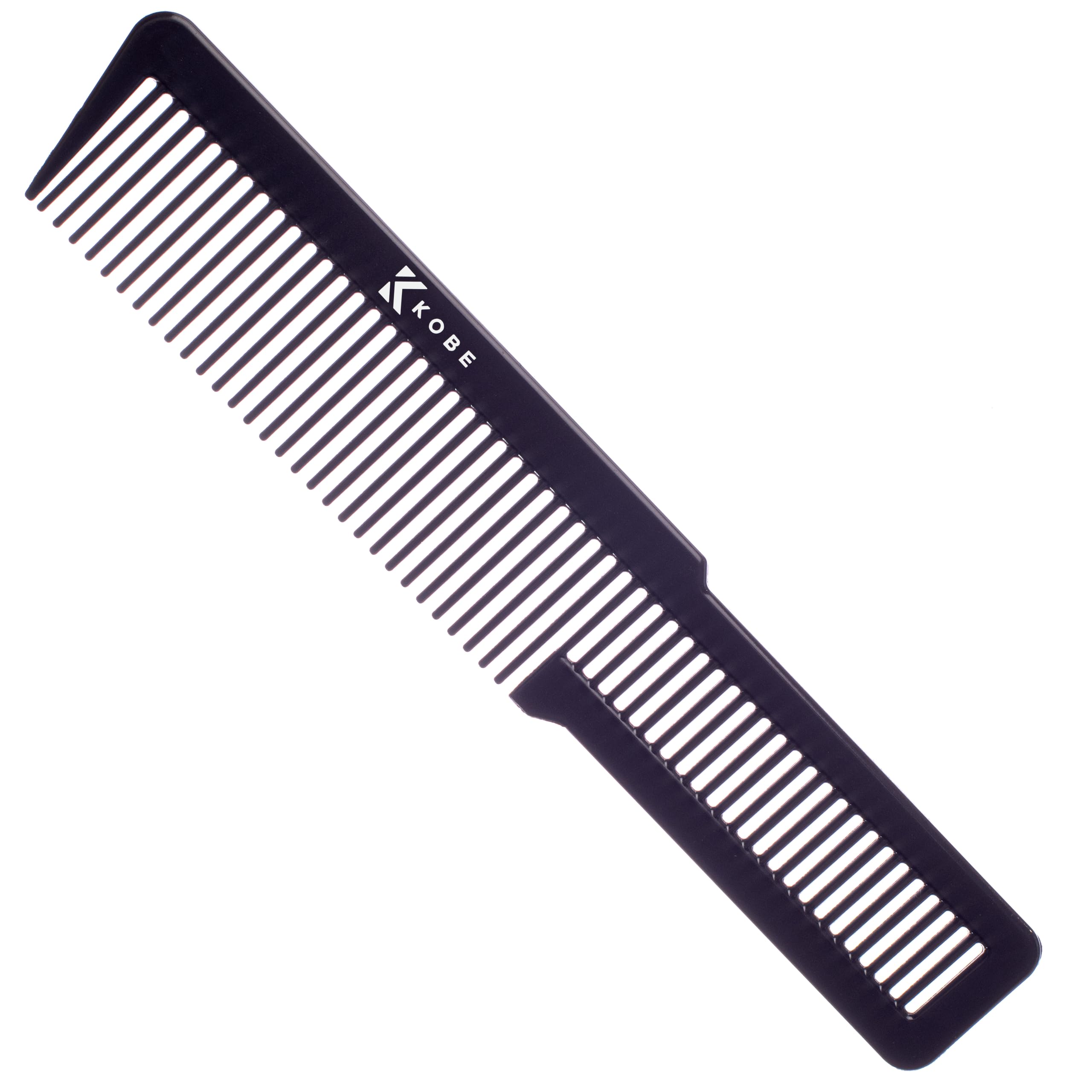 Kobe Professional Hairdresser's Carbon Comb - Carbon Fibre for Strength & Durability (Flat Top)
