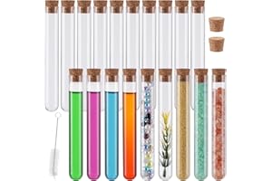 MIUKADA 35 ml Glass Test Tubes with Cork Stoppers 20 Pack, 20x150mm Plant Propagation Tubes, Small Clear Test Tubes for Shots, Ants, Lab, Scientific Experiments