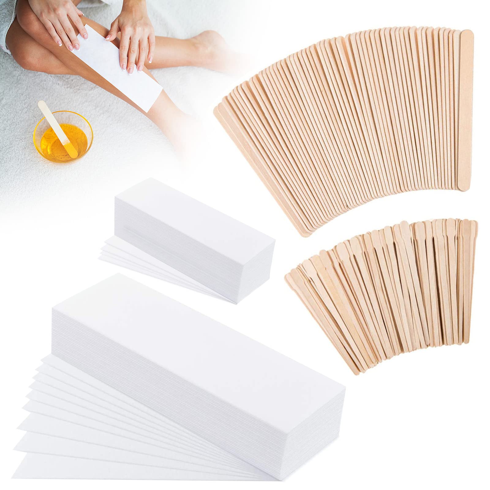 250 Pcs Wax Strips Kit, Non-Woven Paper Wax Strips for Face, Body, Legs & Bikini Area Hair Removal