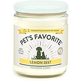 Pet's Favorite Pet Odor Candle, Clean Burning, Long Lasting Scented Candles with a Cotton Wick. (Lemon, Pack of 1)