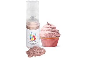 Blacksherbet Edible Glitter Spray, (10g) | Perfect for Cakes, Cookies, Cocktails, Drinks, Chocolate, Strawberries. Food Grade Glitter & Dusts. Kosher (Rose Gold)