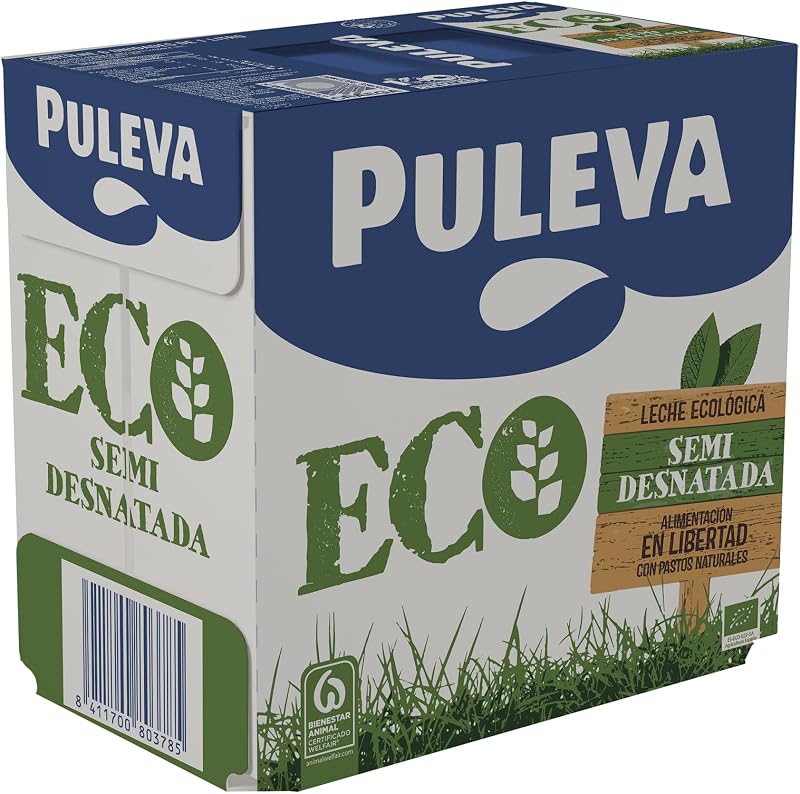 ECO - Leche Ecológica Semidesnatada BIO - Bienestar Animal - Brik UHT Pack 6 x 1L