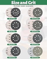 JatilEr 24 Pcs 125mm Sanding Discs 8-Hole Wet/Dry Grit 320-3000 Hook & Loop view 2