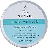 COCO SALVAJE Natural Deodorant for Women & Men | Aluminum Free Deodorant with Magnesium | Non toxic, Vegan, Hypoallergenic and Pregnancy Safe | Organic Ingredients | 2.11oz (LAS VELAS (Minty))